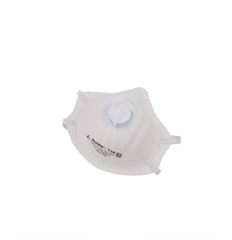 Респиратор противоаэрозольный (полумаска) Юлия-119 FFP1 R D (с клапаном 180 шт/уп.)