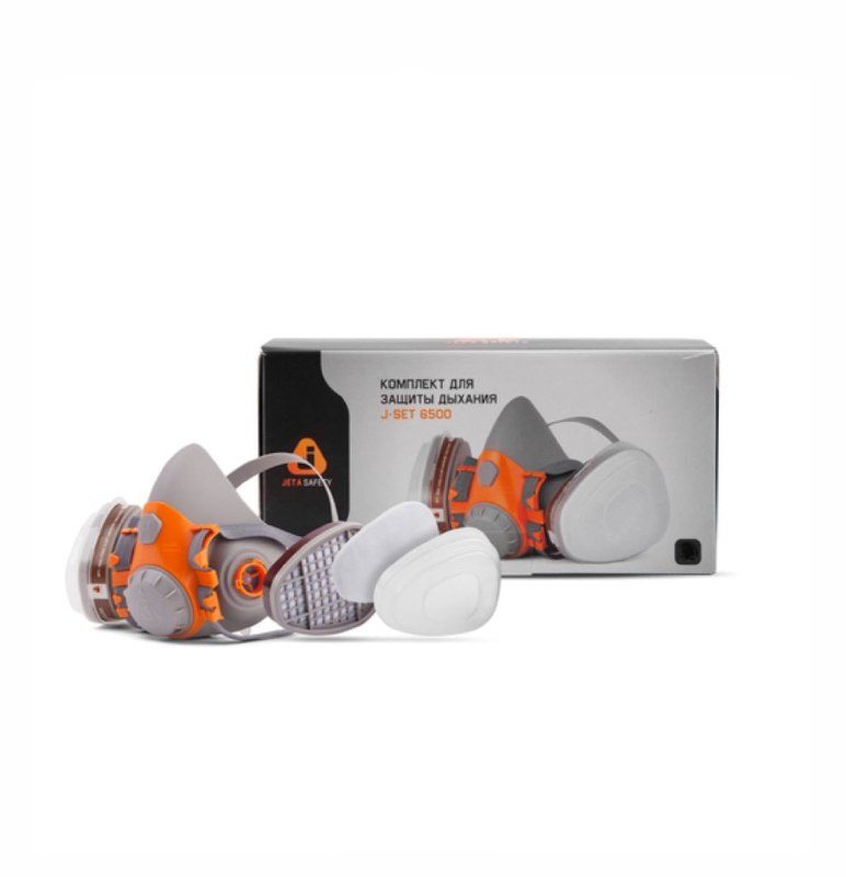 6500 Полумаска В КОМПЛЕКТЕ размер М: фильтры А1(2 шт.), предфильтры Р2(4 шт.), держатели (2 шт.)