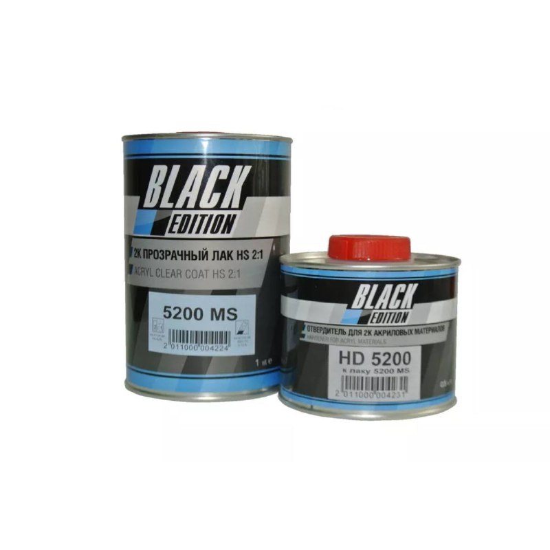BE 5200 MS 1л 2K лак прозрачный 2:1 Black Edition MAXTOR + отвердитель HD 5200 0.5л комплект
