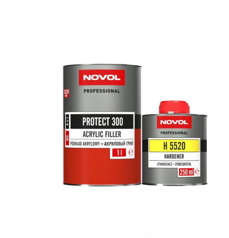 Комплект PROTECT300 MS 4+1 1л серый грунт акриловый Novol + отвердитель H5520 0,25л
