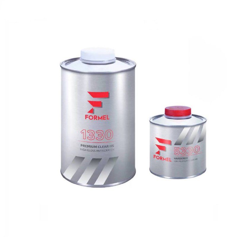 Комплект FORMEL Лак 1330 Premium 2K 2:1 HS, 1л + Отвердитель 5330 для 2К лака HS, 0,5л
